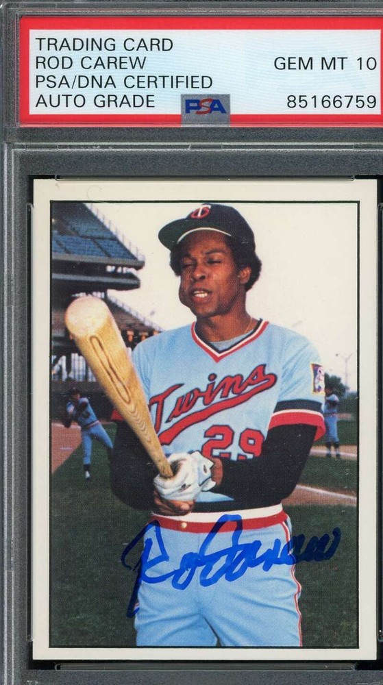 Rod Carew Gem Mint 10 PSA DNA Signed 1975 SSPC 1/1 Autograph