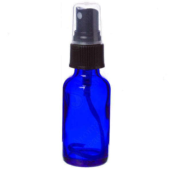 2oz Cobalt Blue Glass Bottle with Black Mist Sprayer - Choose Your Quanity