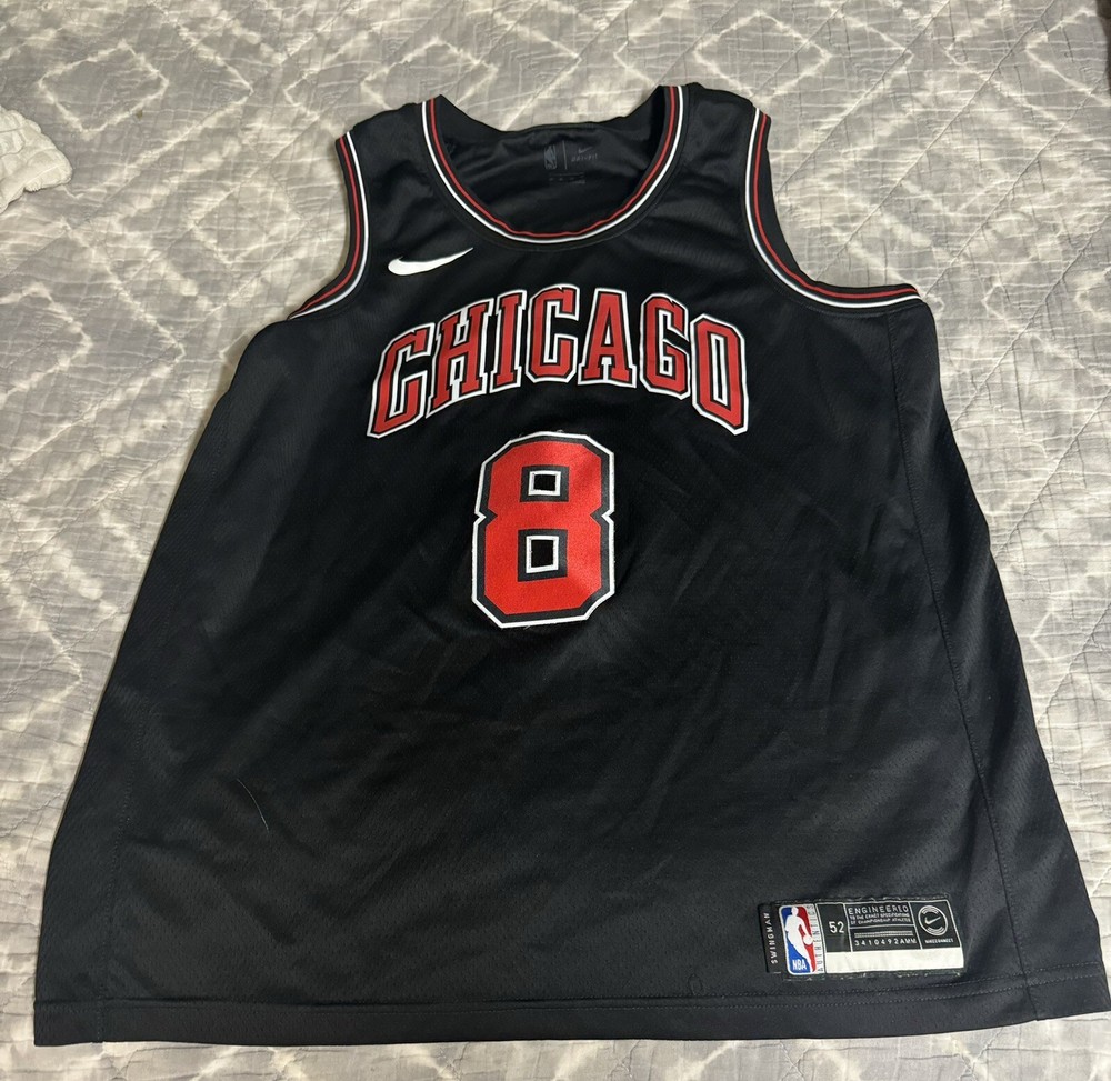 Nike Authentic Chicago Bulls Zach Lavine #8 Vapor Knit Jersey Black Size 52