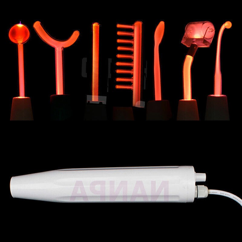 High Frequency Machine with 7 Orange Wand Electrodes for Anti-Acne Facial USA