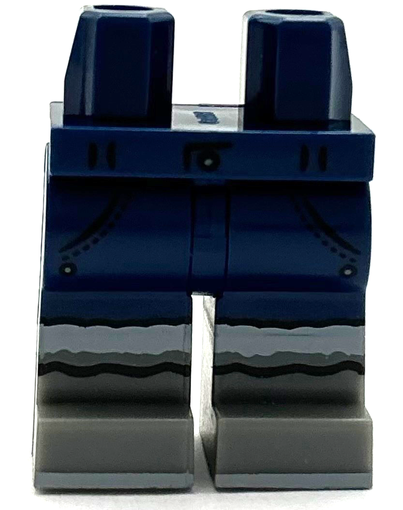 Lego New Dark Blue Minifig Hips Legs Dark Bluish Gray Boots Pants Pieces