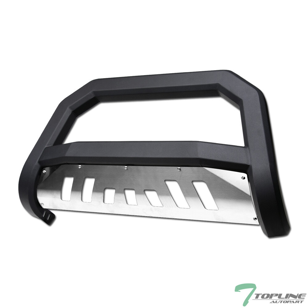 Topline For 1999-2007 Silverado/Sierra AVT Bull Bar Grille Guard -Matte Blk/Skid