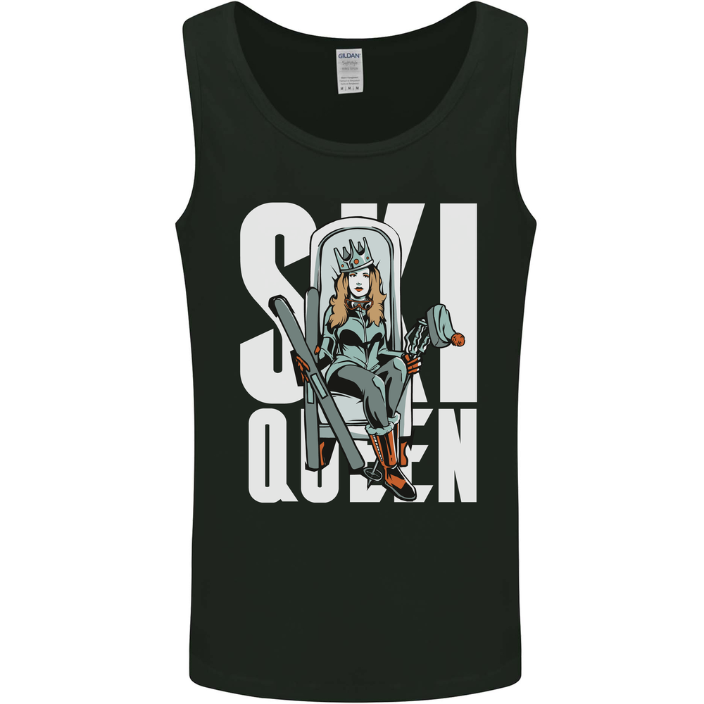 Ski Queen Funny Skiing Winter Sports Mens Vest Tank Top