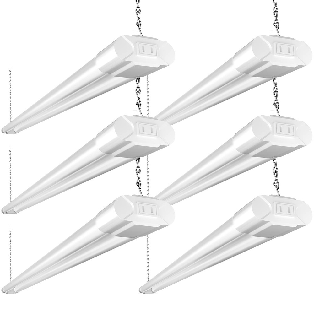 6 Pack Linkable LED Utility Shop Light, 4400 LM, 6500K Cool Daylight, 4 FT, 4...