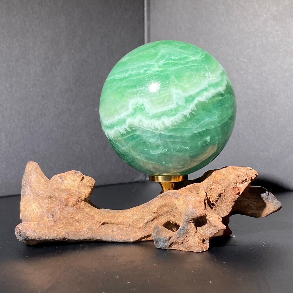 Natural fluorite crystal ball 392g for Reiki healing energy chakra balancing