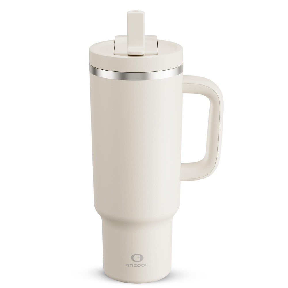 40 oz Tumbler with Handle and Straw: Stainless Steel Insulated Tumbler Keeps ...
