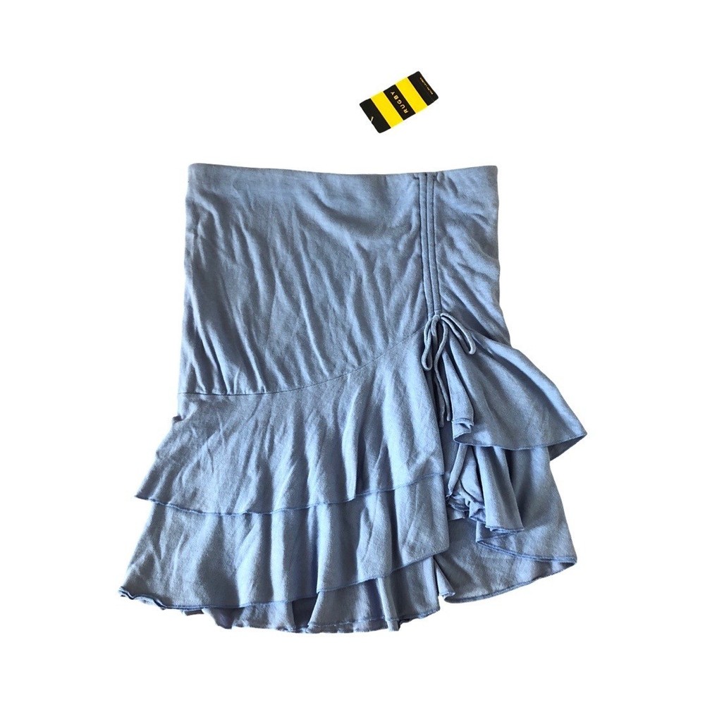 RUGBY By Ralph Lauren Women s Knee-Length Skirt Cotton Muded Blue Size S