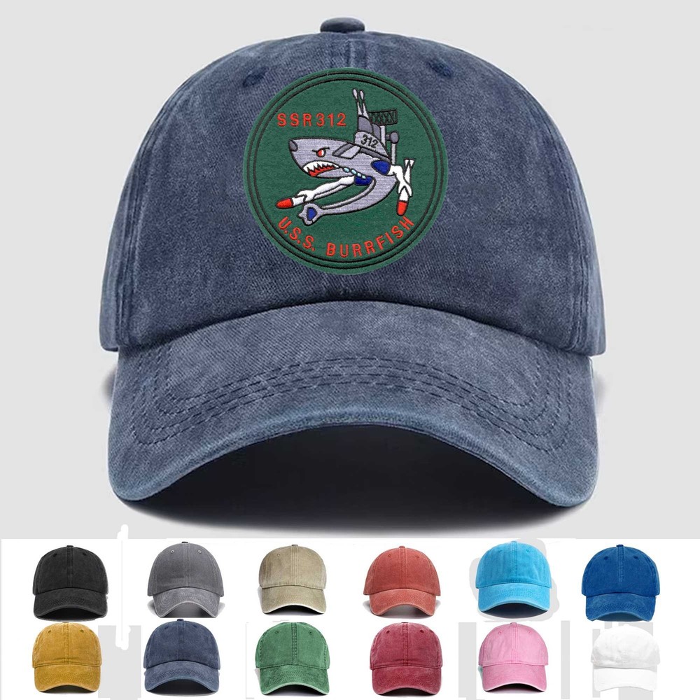 Custom Personalization Embroidered Hat SSR-312 USS Burrfish, Veteran Cap, Gift