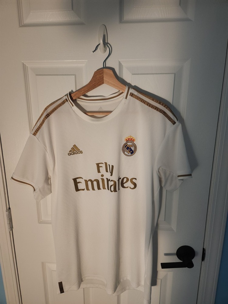 Adidas Real Madrid 2019/2020 Home Jersey White/Gold Replica Men's Size L Soccer