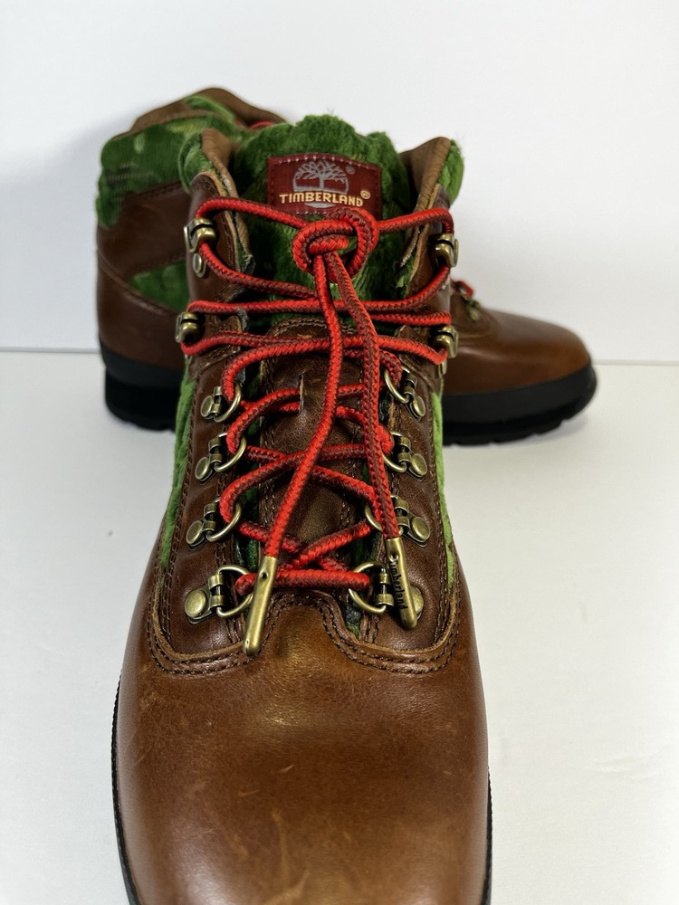 Timberland Euro Hiker Boots Brown Leather Green Men’s 9
