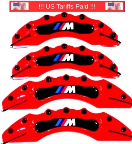 Red M performance Car Disc Brake Caliper Covers Front &Rear 4PCS/Set E36 E46 E90
