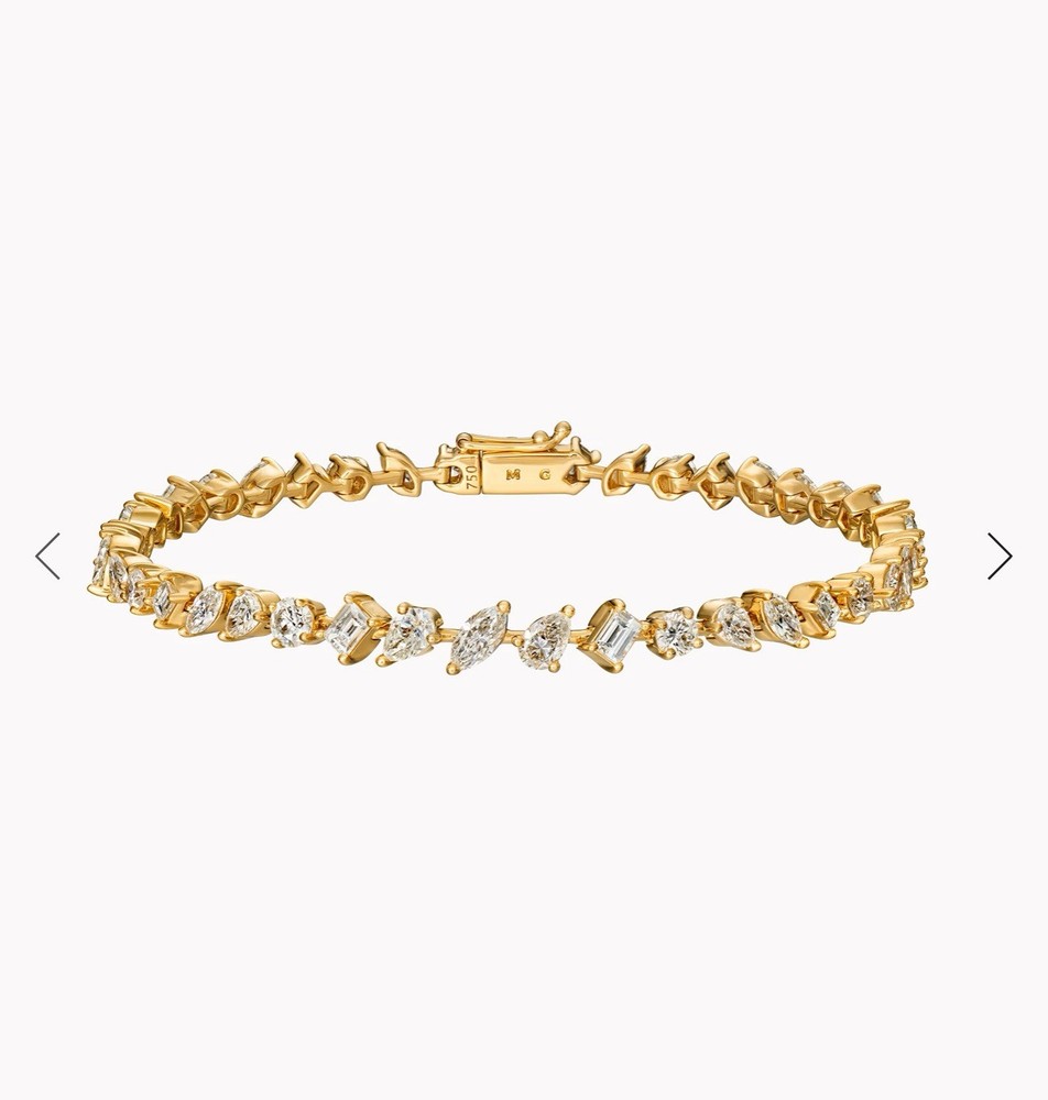 Material good Small Multi-Shape Slant Diamond Bracelet