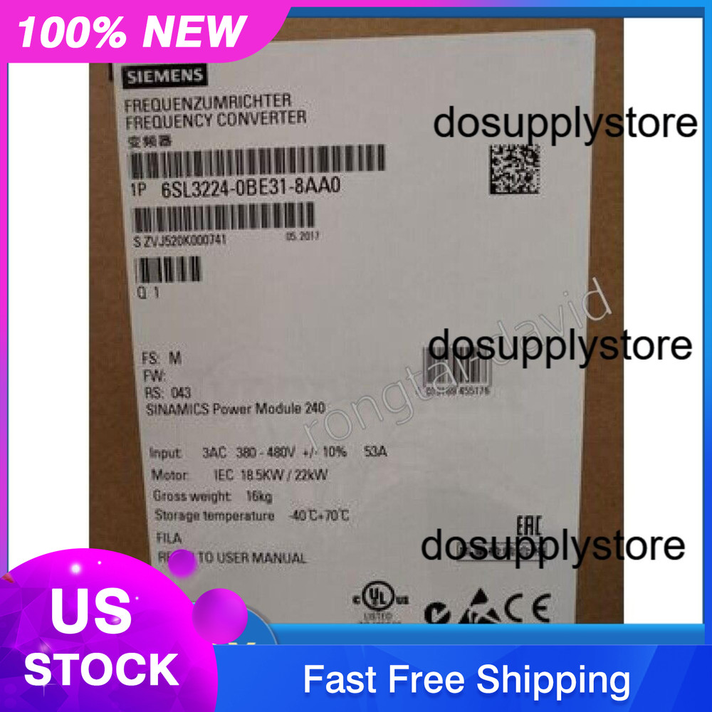 New Siemens 6SL3224-0BE31-8AA0 6SL32240BE318AA0 G120 PM240 Power Module