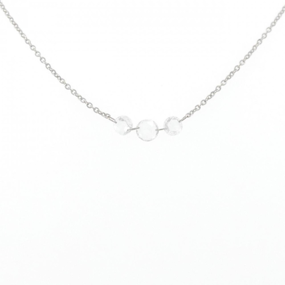 Authentic K18WG Diamond Necklace 0.25CT  #260-007-661-7355