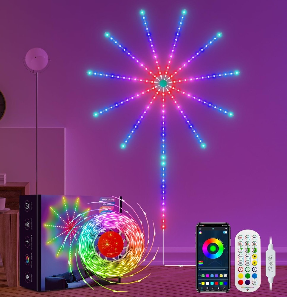 Smart Firework LED Strip Light USB Dream Color RGB Music Sync APP Remote Control