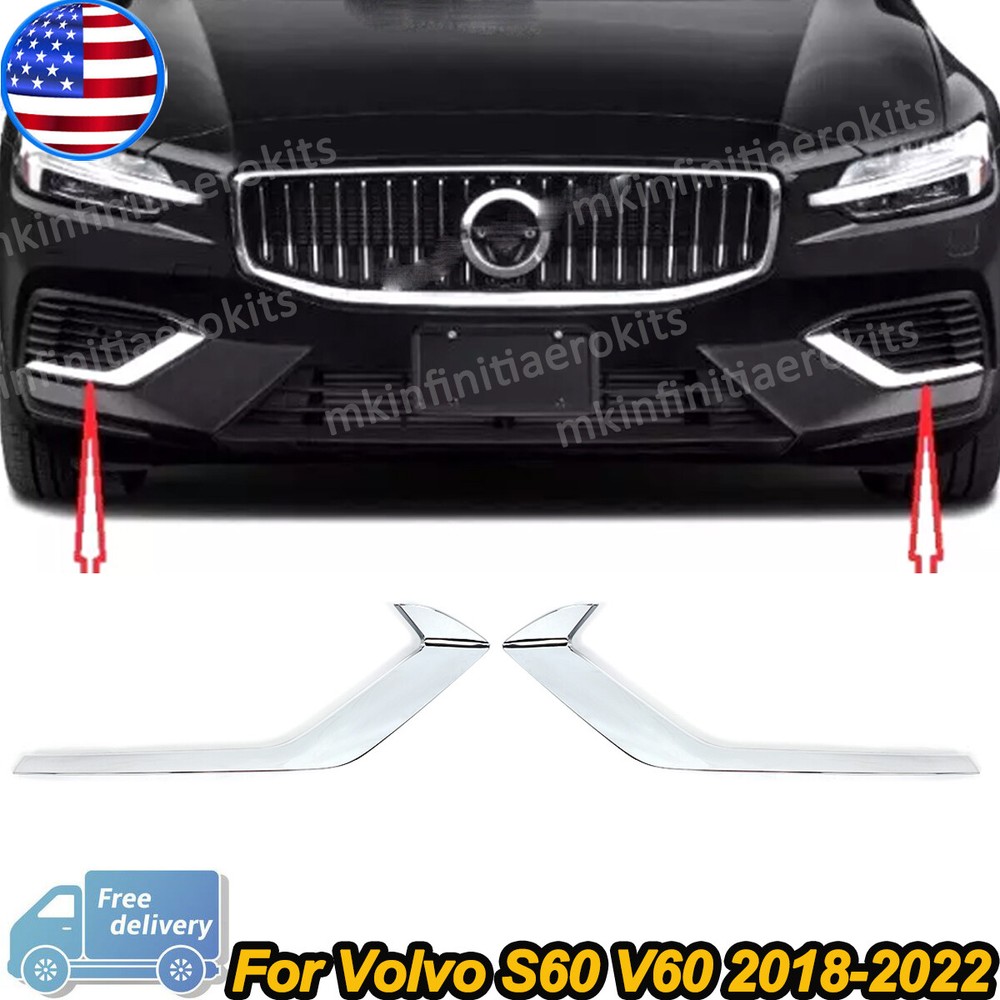 Volvo S60 V60 2018-2022 Dual Front Fog Lamp Trim Cover Strip
