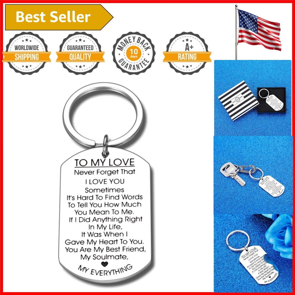 Elegant Stainless Steel Keychain Gift - Anniversary and Valentine’s Day Jewelry