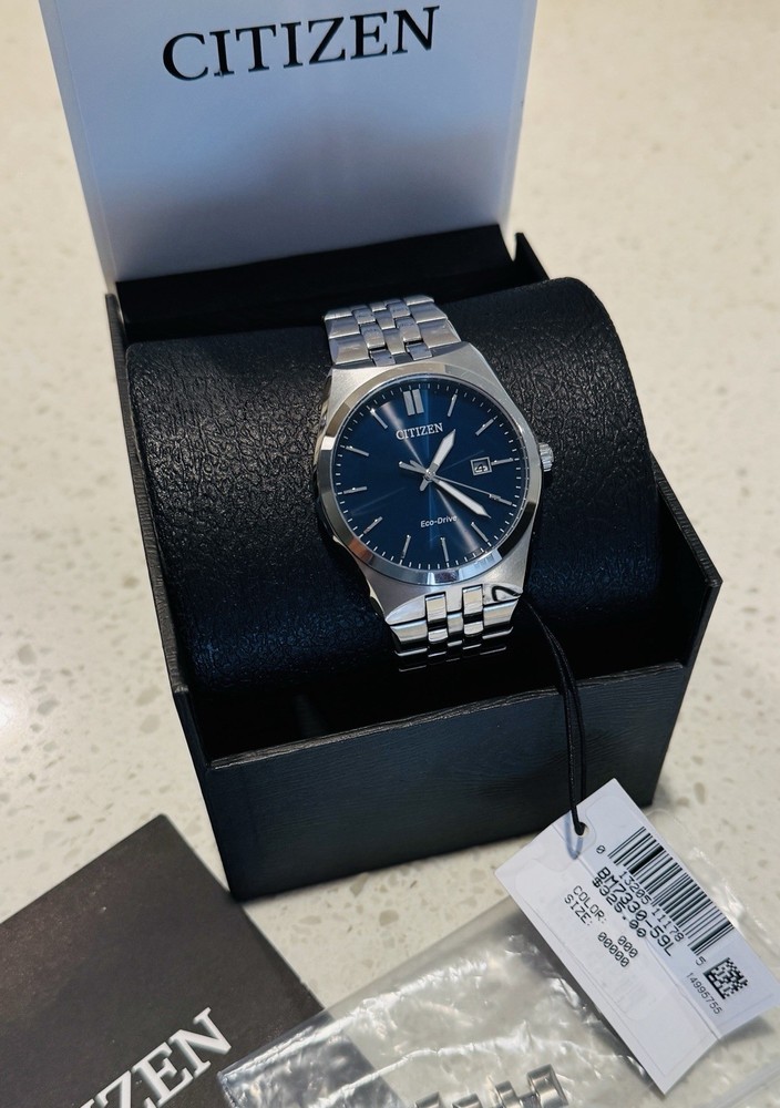 Citizen Eco-Drive Corso Blue Dial Stainless Steel Men's Analog Dress Watch Solar