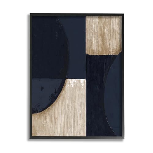 Contemporary Dark Shapes Framed Giclee Art by Tava Studios