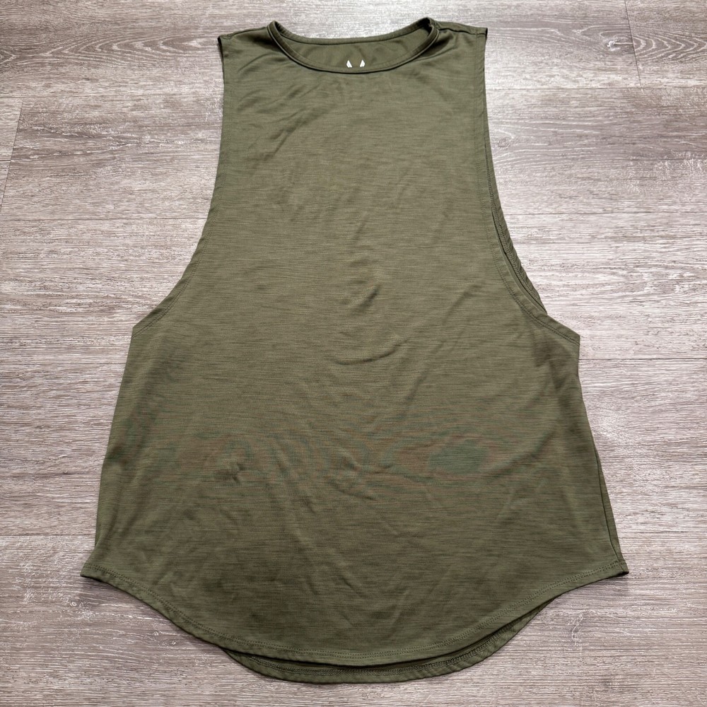 ASRV Tank Top Shirt Mens Medium Green Training Athletic Performance Stretch