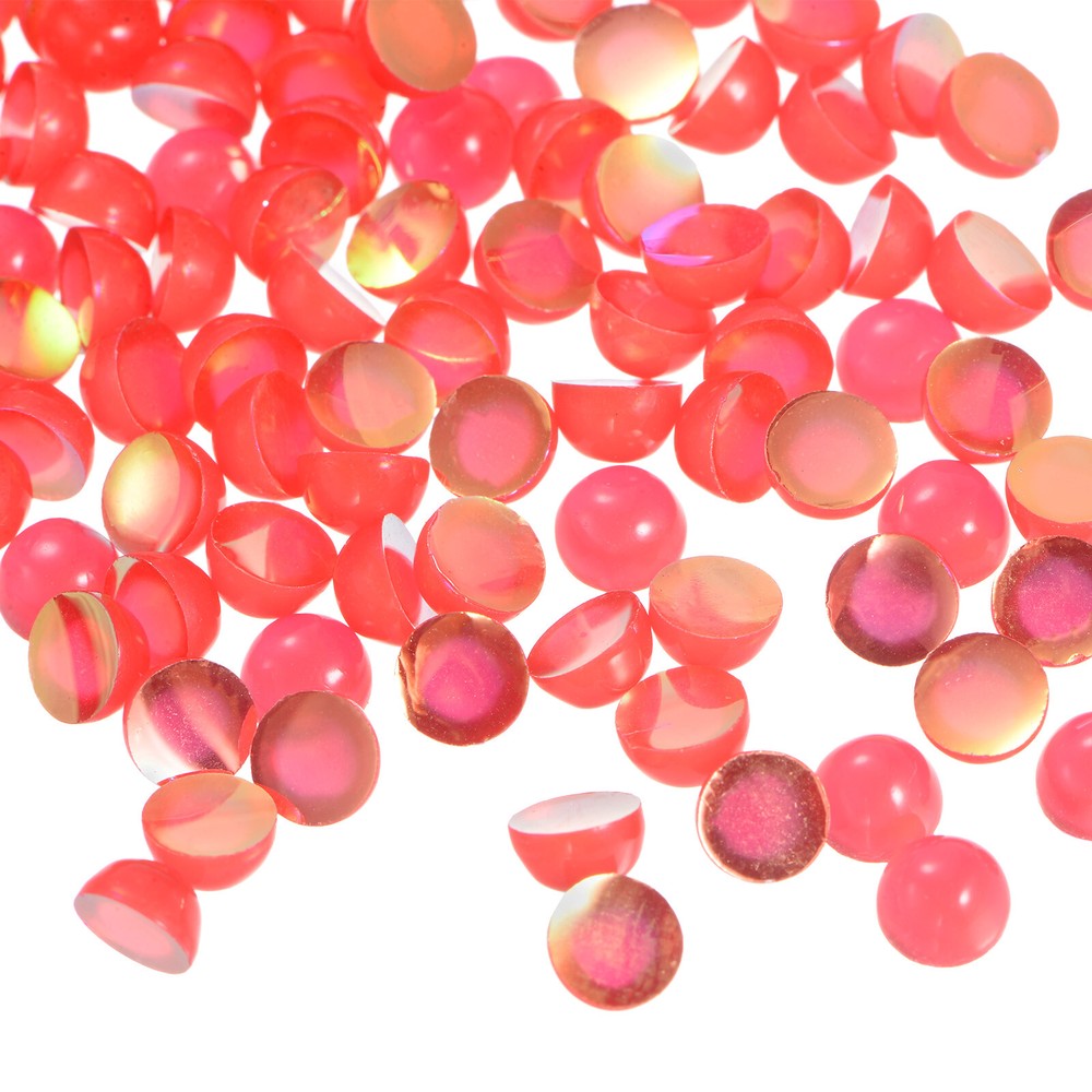 100pcs 5mm Red Cat Eye Resin Flatback Dome Beads for Crafts