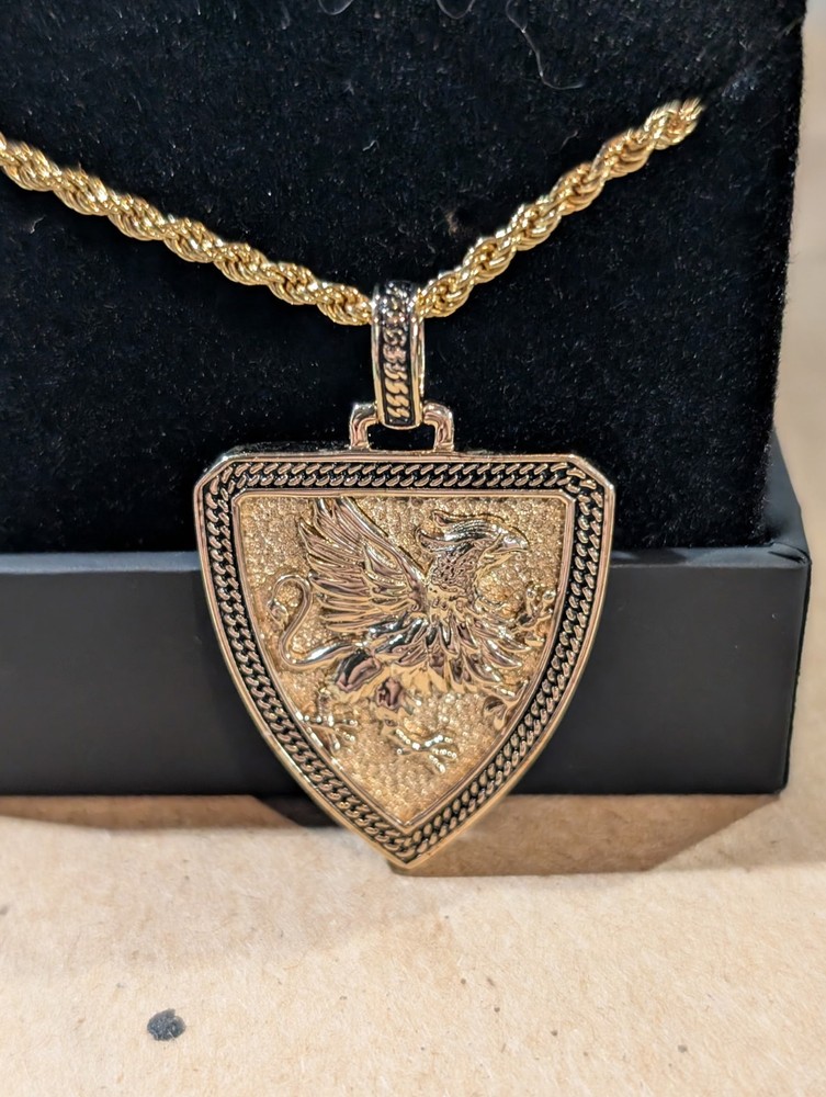 1933 Esquire Italian Dior 18in Necklace Fine Silver In 14k Gold!! Griffin Shei