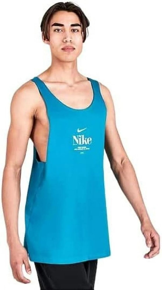 Nike Running Trek Division Tank Top Size Medium Bright Spruce/Bleached Coral