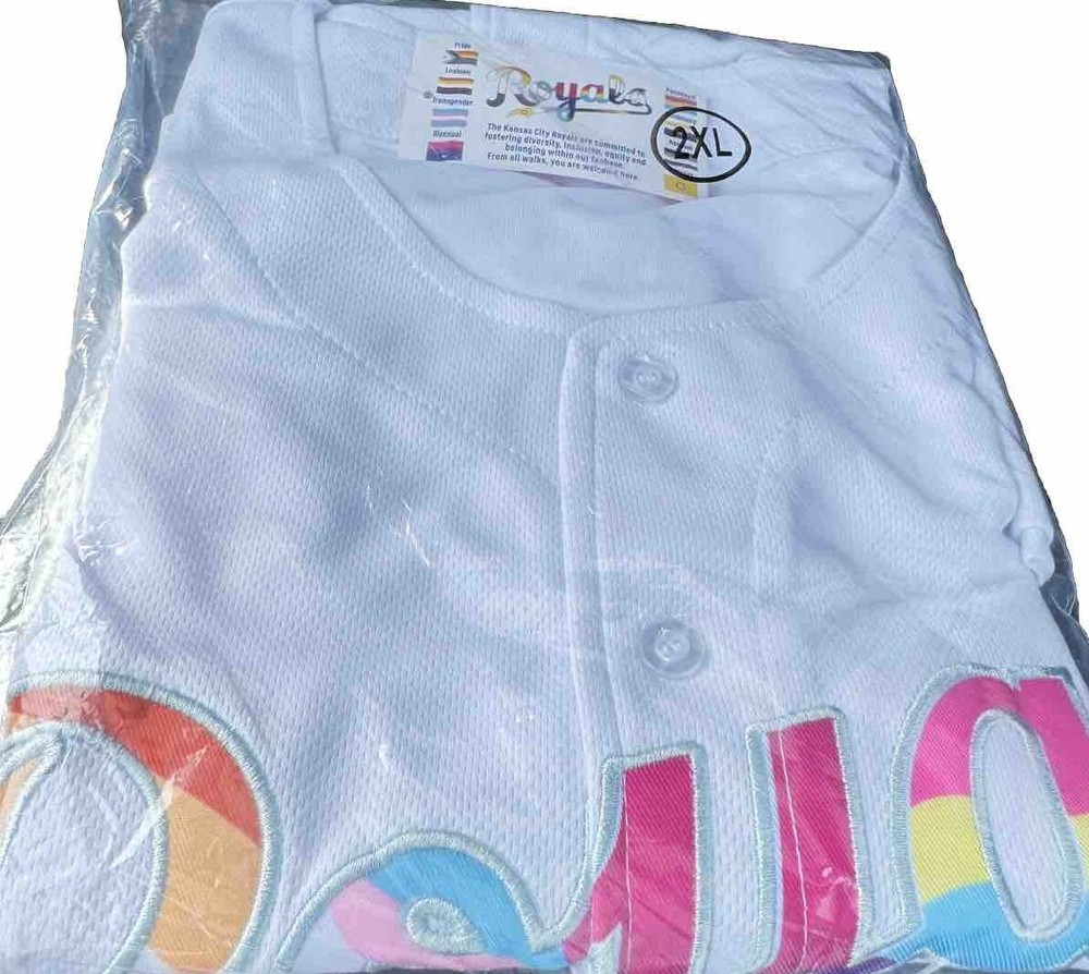 KANSAS CITY ROYALS PRIDE DAY JERSEY 2XL 06/01/24 Theme SGA size 2X Large IN HAND-image