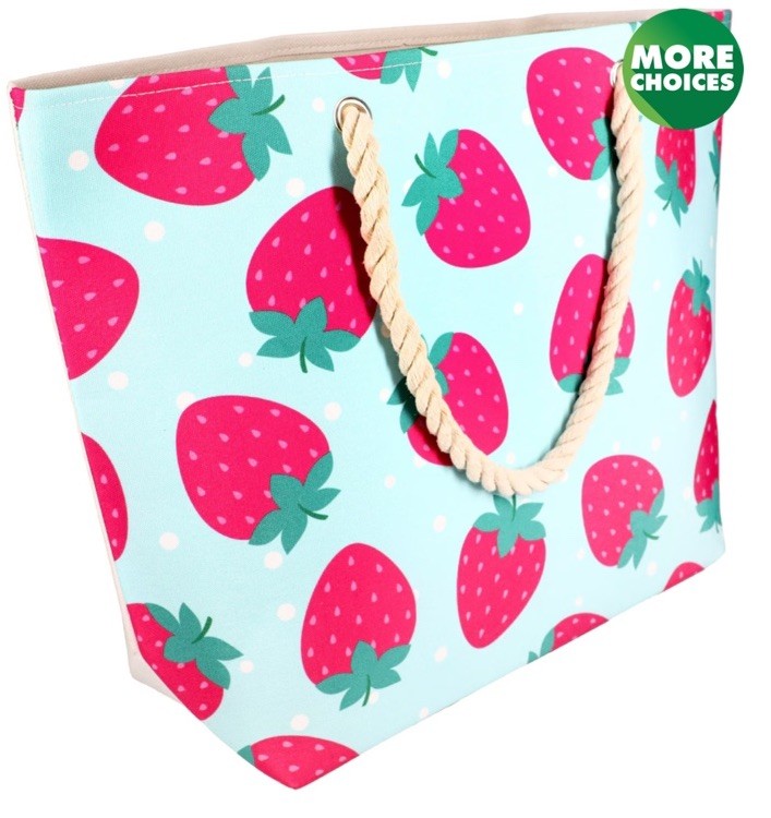 Summer Vibes Beach travel Canvas Tote Bag 21”x15” large Multicolor, Brand New