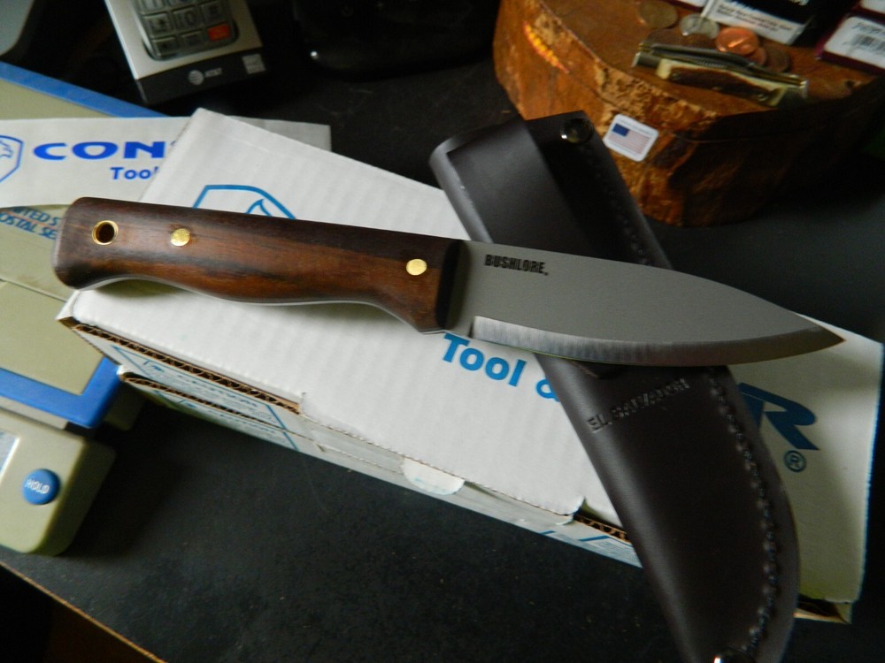CONDOR TOOL 9.25 BUSHLORE FIXED BLADE KNIFE 1075HC STEEL WALNUT HANDLE