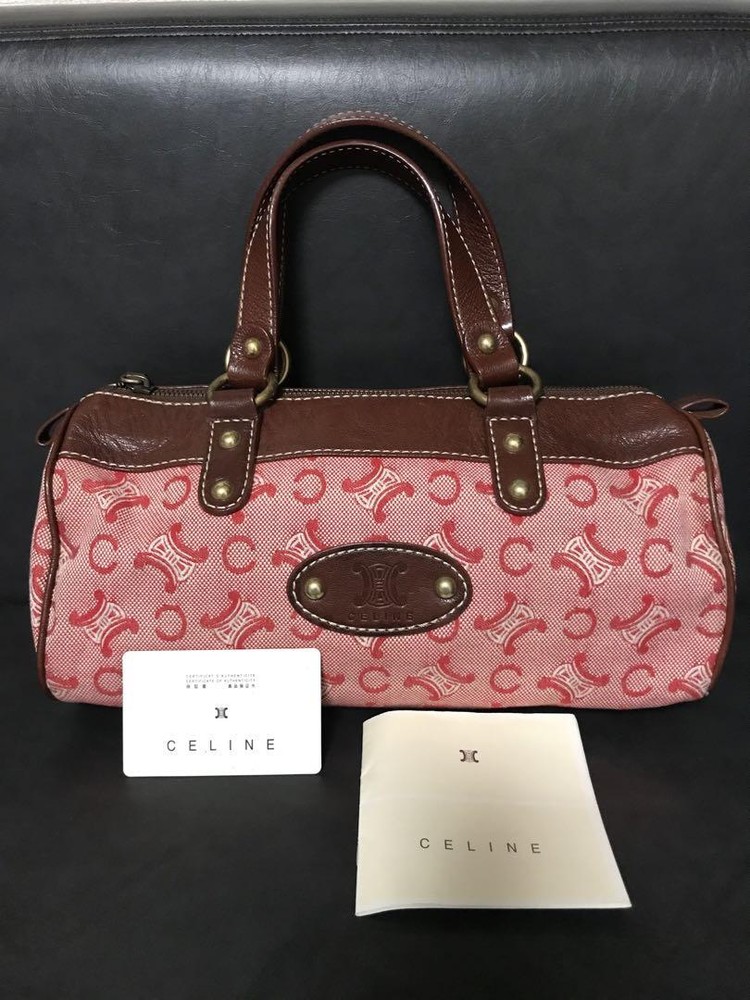 Celine Triomphe Macadam Canvas Tote Handbag