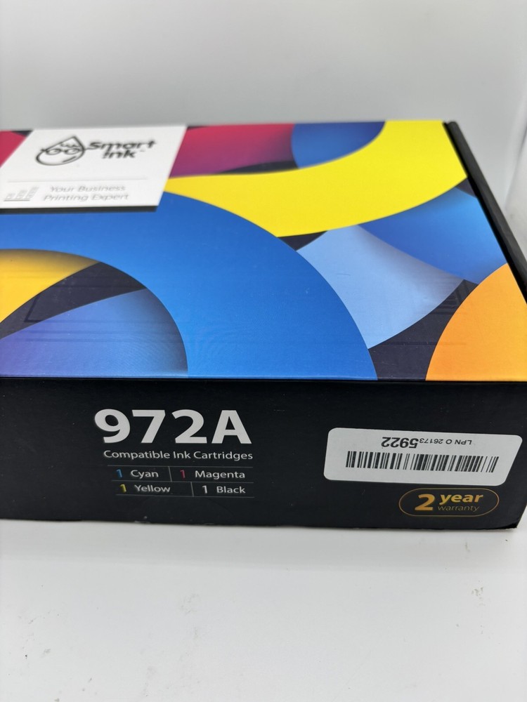 Smart Ink Compatible Ink Cartridge Replacement for HP 972A - 4 Pack, Sealed