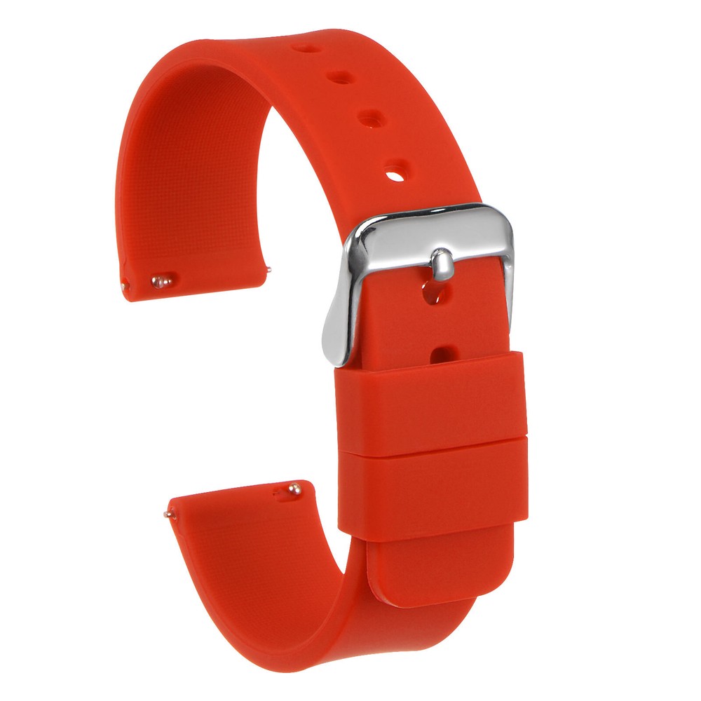 Silicone Watch Band 24mm Quick Release Soft Rubber Watch Strap, Red