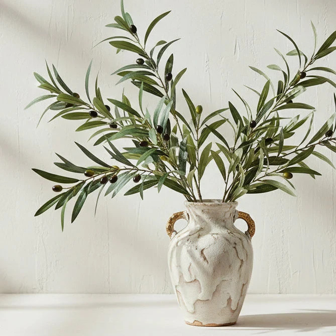 3 stems of Olive Branches Artificial 84 cm 25 cm each Faux Foliage Flower