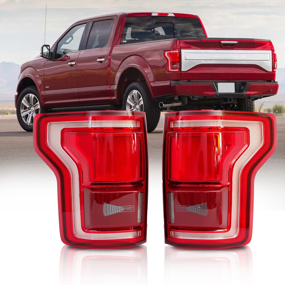 2015-2017 Ford F150 LED Tail Lights Assembly with Blind Spot Pair-image