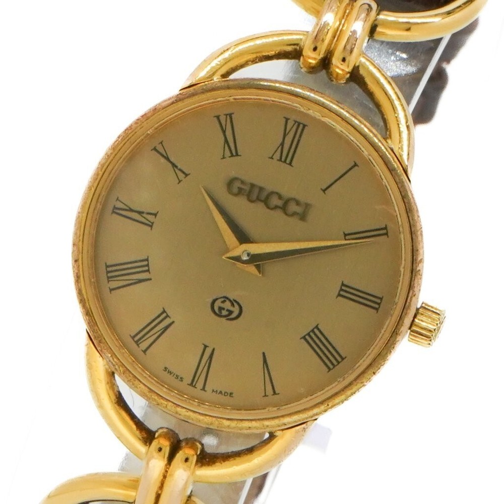 [Exc+5] GUCCI 6000L Quartz Case size 23mm Woman Watch Used Working Japan