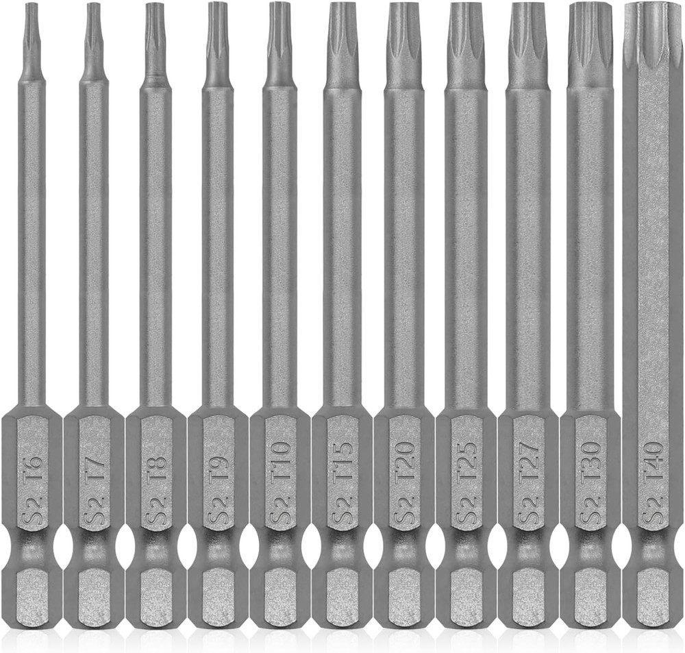 11-Piece 3-Inch Magnetic Torx Bit Set with S2 Security in One Size