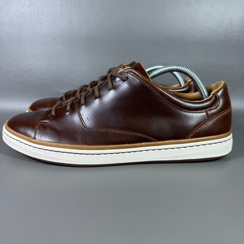 Clarks Mens Norsen Brown Leather Lace Up Shoes Size 10M with Cushion Comfort