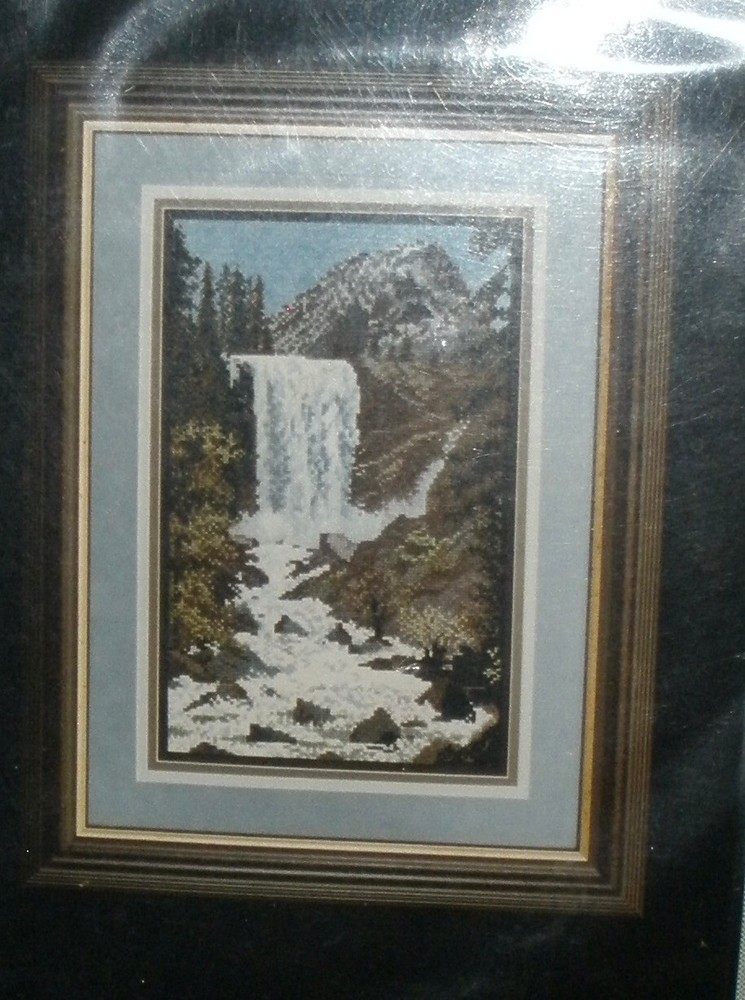 Scenic Mountain Waterfall Cross Stitch Kit with Pattern  