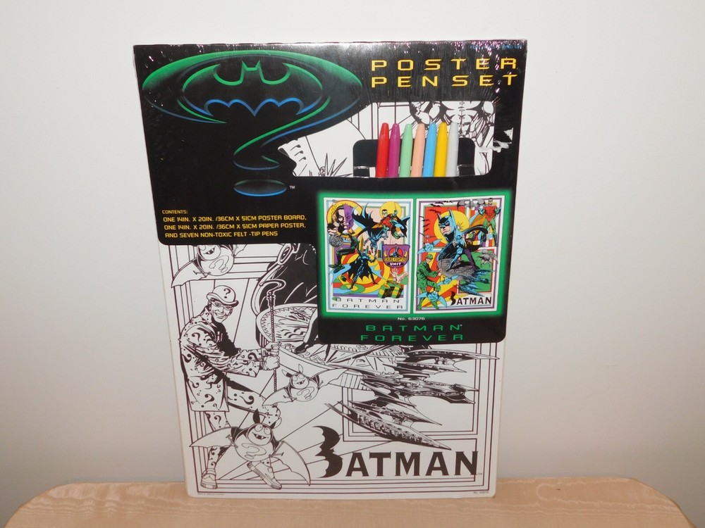 1995 Batman Forever Vintage Poster Pen Set NOS