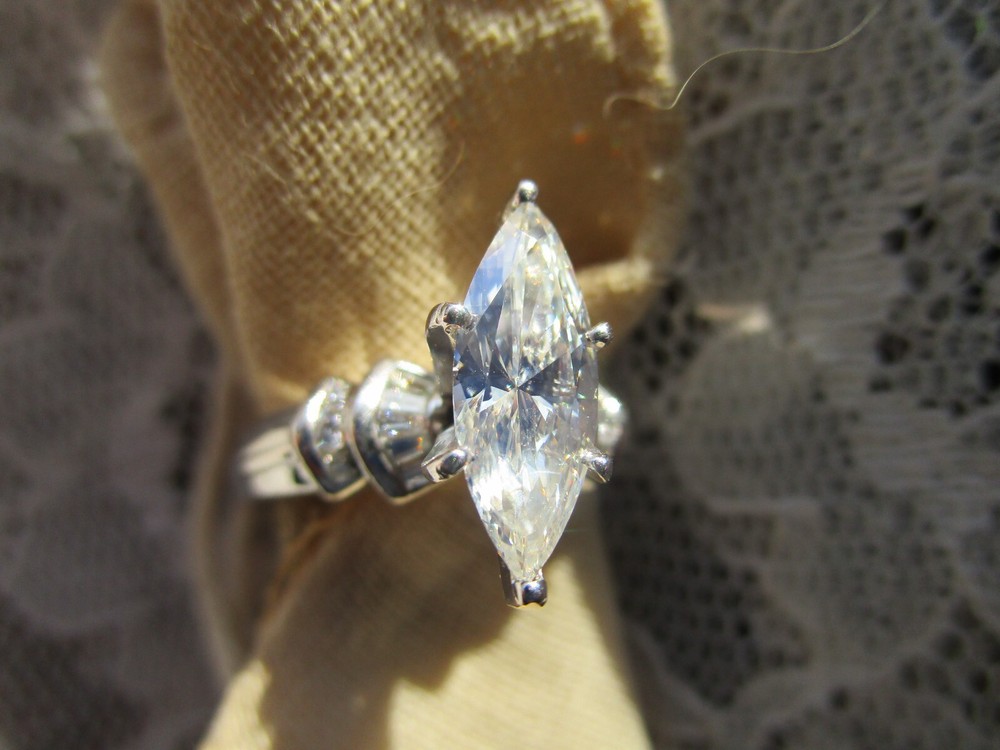 Diamond Ring Platinum Marquise