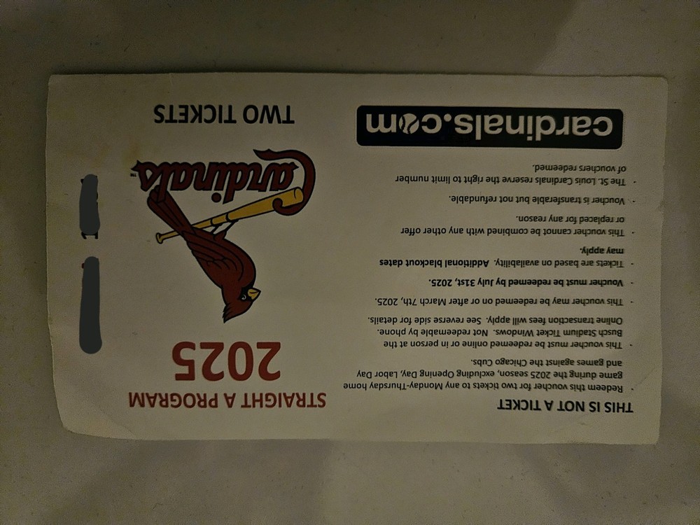 Dual STL Cardinals Ticket Voucher-image