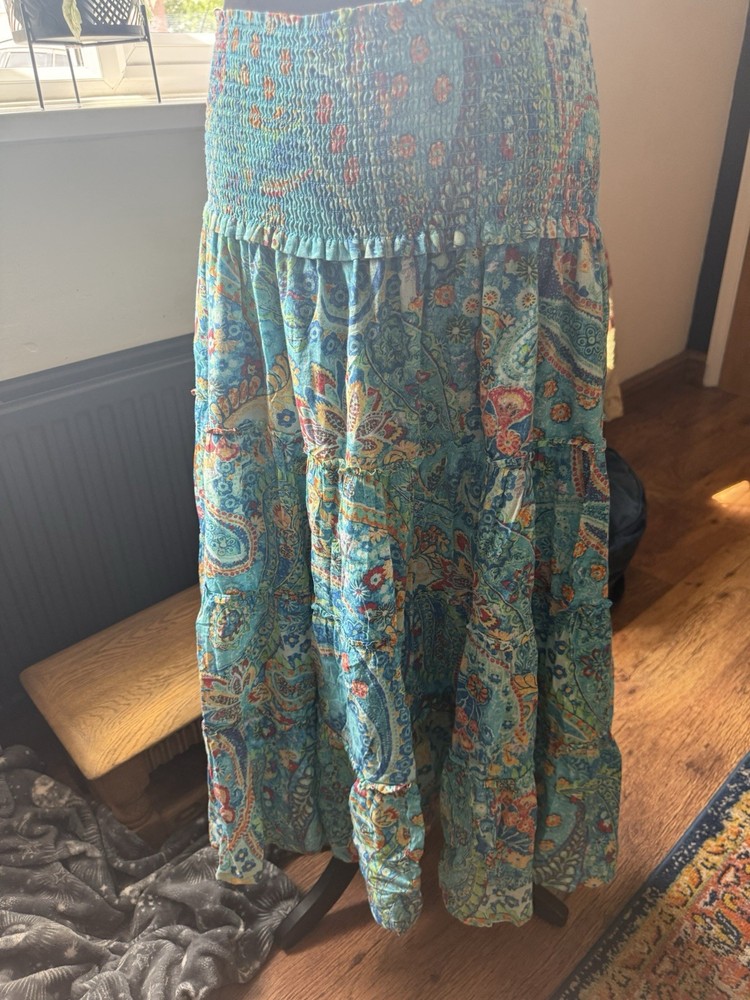 Ralph Lauren Vintage Midi Skirt Beautiful Colours Size Xl Waist 44 Full Stretch