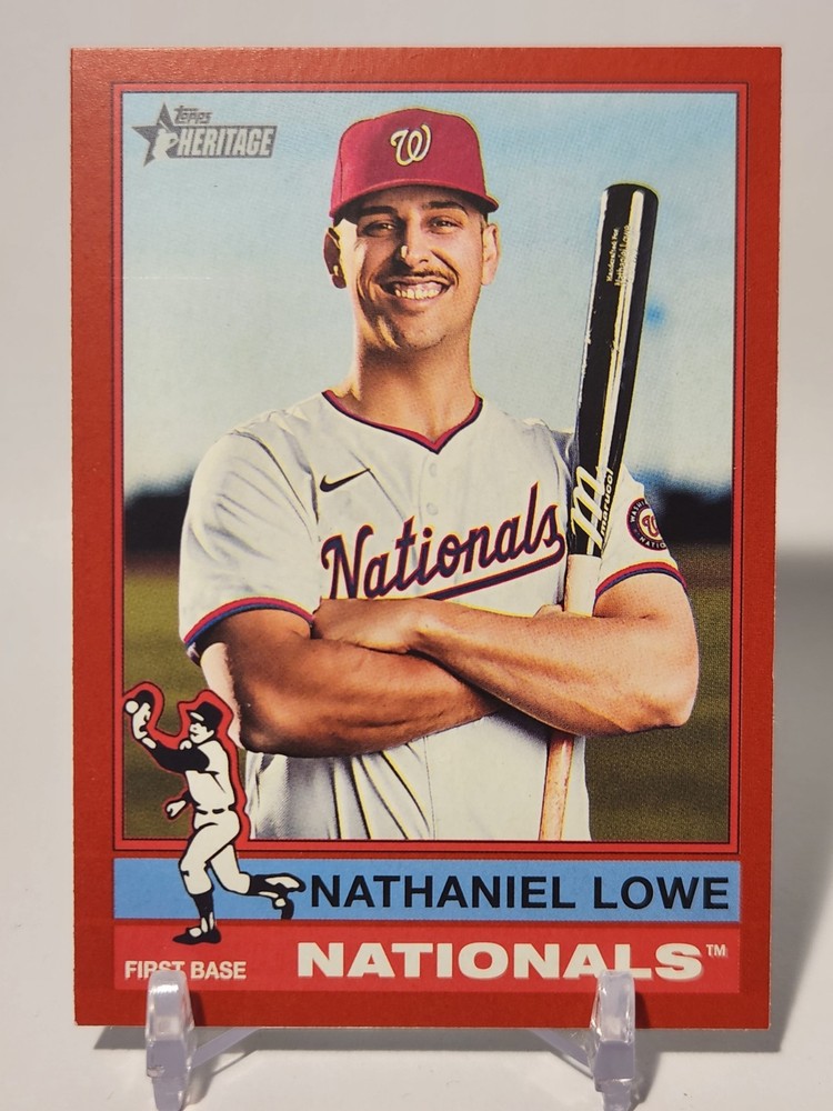2025 Topps Heritage High Number SP Nate Lowe #485 Red Border Parallel