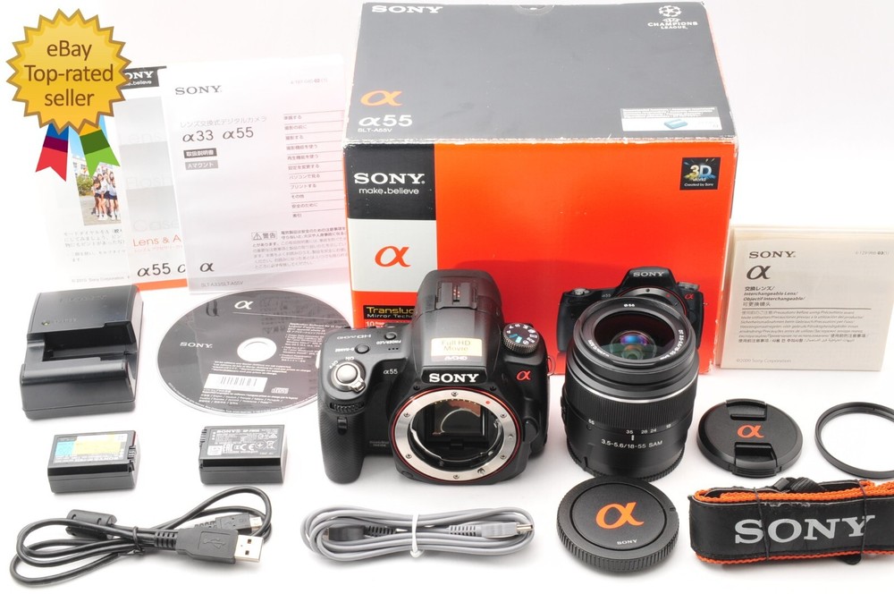[ TOP Mint ]Sony Alpha A55 16.2MP Digital SLR Camera 18-55mm Lens Kit japan #898