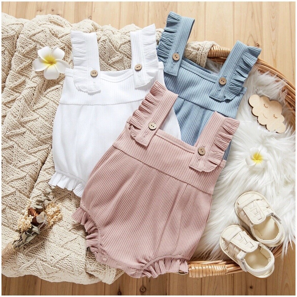 Baby Girl 1-Pc Romper Jumpsuit | Size 9-12 Months 100% Cotton Choose your color