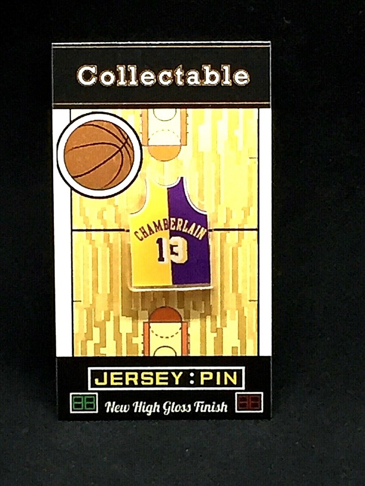 Los Angeles Lakers Wilt Chamberlain vintage lapel pin - SHOWTIME collectible memorabilia