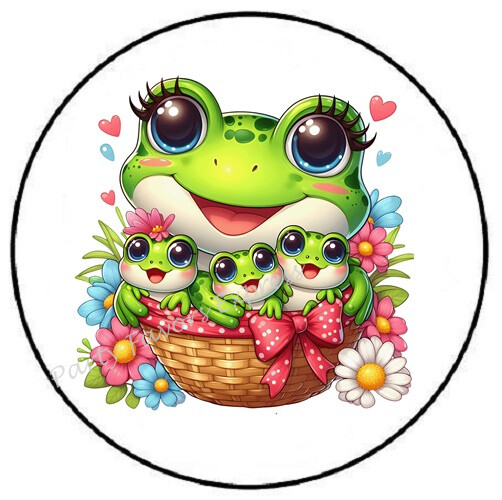 MOTHERS DAY FROGS ENVELOPE SEALS LABELS STICKERS PARTY FAVORS-image