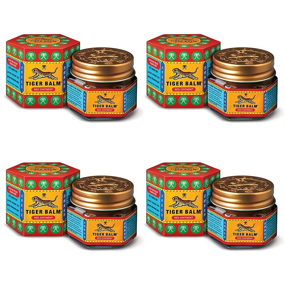 4 Piece Tiger Balm Red Super Strength Pain Relief Ointment 21ml Free Shipping