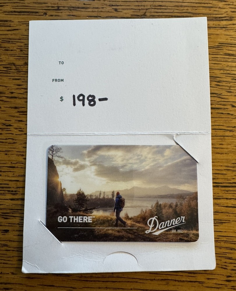 Danner Gift Card ~ In Store Use Only ~ $198 Value ~-image